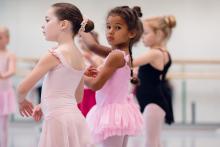 Children in a ballet studio