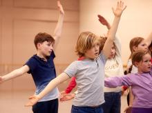 Children in the studio during a workshop